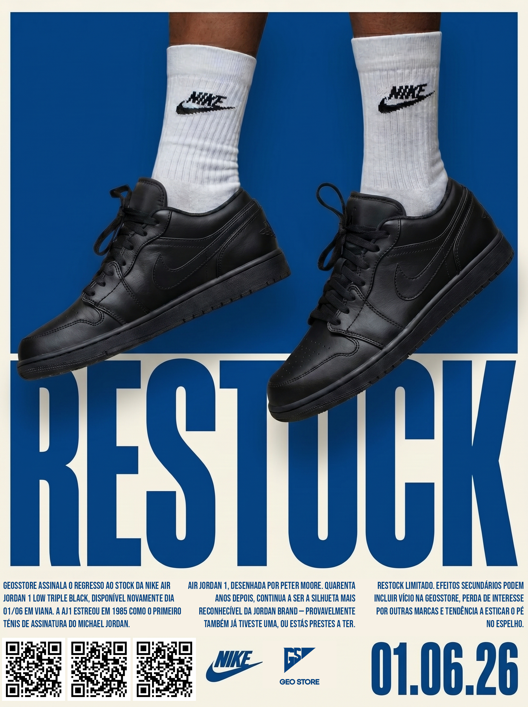 Air Force 1 + Air Jordan 1 Low Triple Black